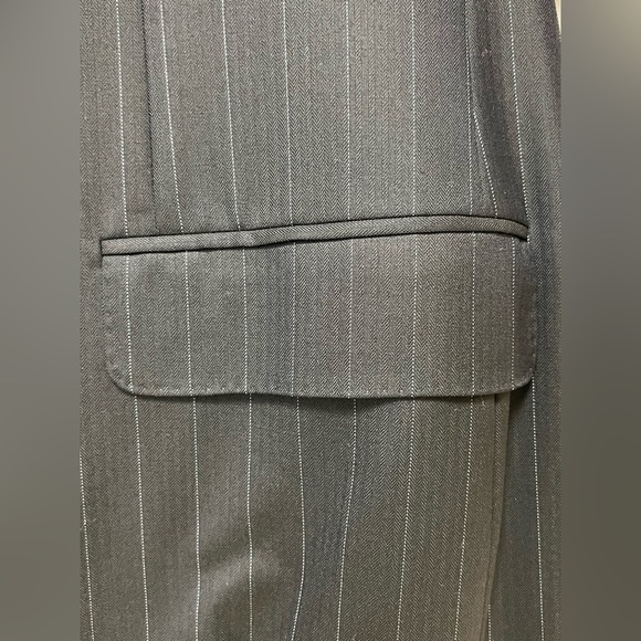 CANALI EXCLUSIVE COLLLECTION BLACK PIN-STRIPE WOOL SUIT - Picture 4 of 14